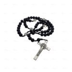 Terço de Vidro c/Medalhas de São Bento, 8MM