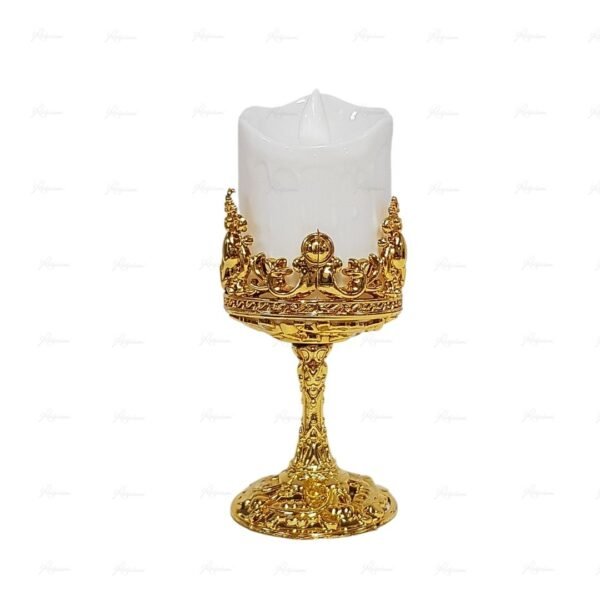 Vela de Led em Acrílico c/Base Dourada
