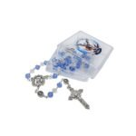 Terço de Cristal 8mm, São Miguel Arcanjo c/caixa