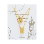 Fio Escapulário Banhado a Ouro 18k - Coração de Jesus e Nossa Senhora do Carmo