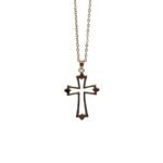 Fio semi Jóia Ouro c/ Cruz Recortada,3.5cm