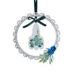 Moldura em MDF c/Nossa Senhora de Fátima, pintada à mão, 16cm