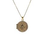 Fio Banhado a Ouro 18K Relicário c/zircónias - São Bento (2cm) - Image 2