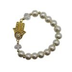 Pulseira de Perola - 12mm Cristal 14mm Mão Fátima