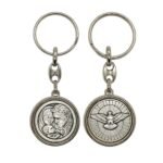 Porta-Chaves de Metal c/Sagrada Família e Pomba Espírito Santo