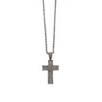Fio grosso c/Cruz Gigante Pontiaguda Prateada c/Strass