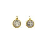 Medalha de Metal c/rebordo Dourado, c/São Bento, 1.50cm