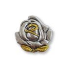 Caixa de Metal Rosa c/ frizo Dourado 4x4x1.50cm - Image 3