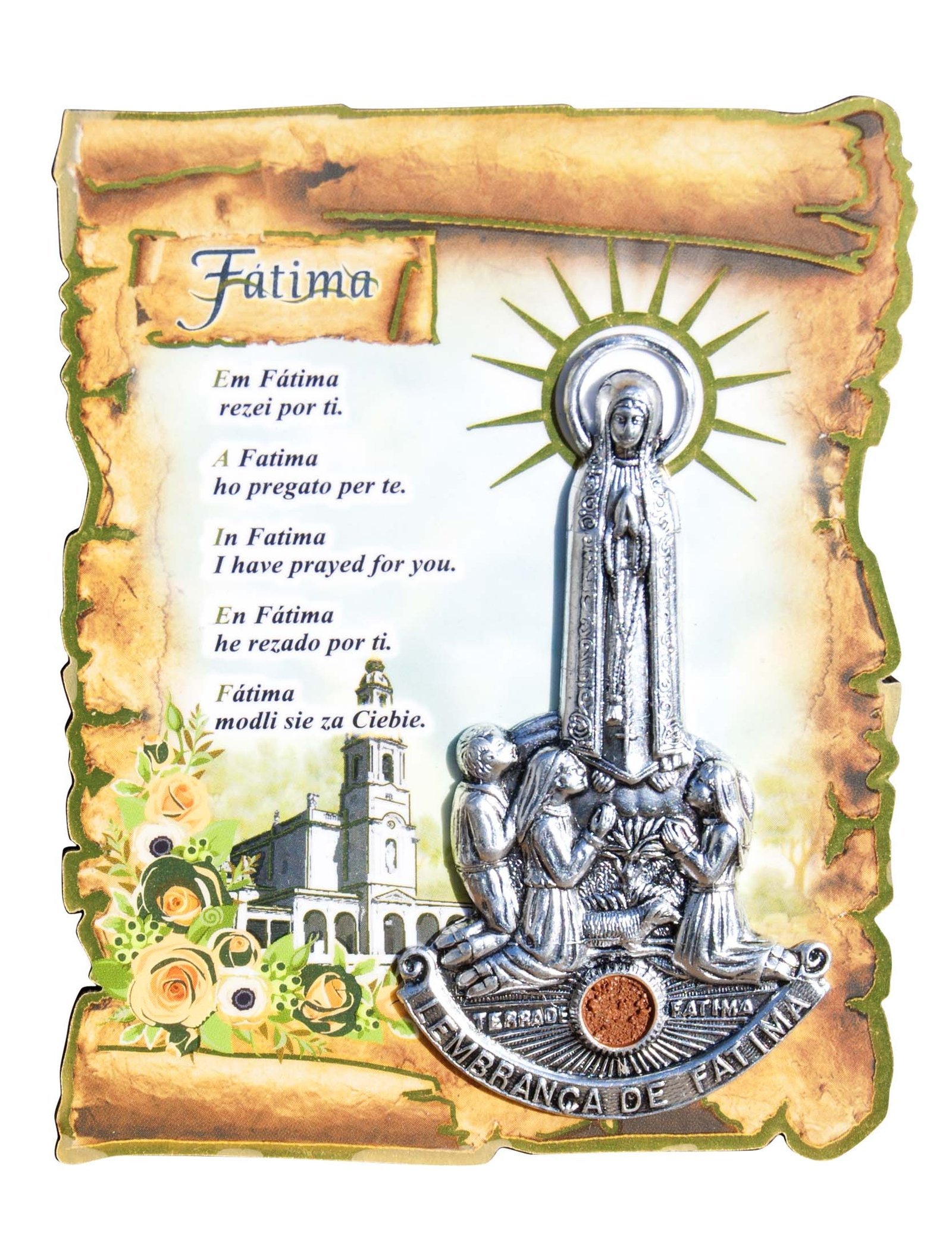 1556873416_AL061.jpg PLACA EM MADEIRA - Nossa Senhora de Fátima6 x 9,1 cm - Image 1