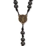 Terço Pedra Hematite Corda São Bento,8mm