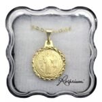 Fio Medalha Lapidada Folheada a Ouro