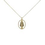 Fio Banhado a Ouro 18K Oval c/Zircónias - Nossa Senhora das Graças - Image 2
