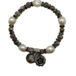 Pulseira Pérola - 9mm Estilo Pandora Rosas