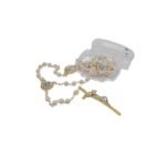 Terço de Pérola 6MM c/Medalhas Fátima/São Cristovão