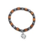 Pulseira de Madeira e Hematite c/conta cilindrica 6MM - Cores sortidas - Image 3