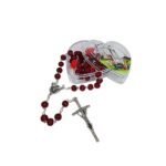 Terço de Madeira Perfumado c/Rosas em Fimo, 7MM