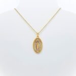 Fio Banhado a Ouro 18K, Medalha Oval -  Nossa Senhora de Fátima - Image 2