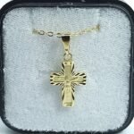 Fio c/Medalha Diamantada Crucifixo 15MM  Folheado Dourado - Image 2