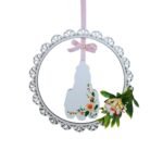 Moldura em MDF c/Nossa Senhora de Fátima, pintada à mão, 16cm