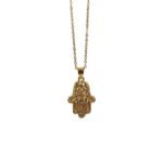 Fio Semi Jóia ouro c/ mão grande Zircônia cúbica, 3cm