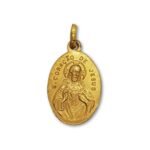 Medalha de Metal Lapidada Oval Dourada ,Aparição/Sagrado Coração de Jesus,22x16mm - Image 2