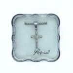 Fio c/Cruz Inox Prata Abaulada c/ Cristo