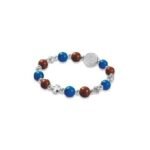 Pulseira de pedra turchese e gold sand 8mm