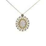 Fio Banhado a Ouro 18K Oval c/Medalha em Pérola e Zircónias - Nossa Senhora das Graças - Image 2