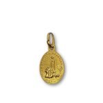 Medalha de Metal Lapidada Oval Dourada,Nossa Senhora de Fátima/Aparição,15x11mm - Image 2