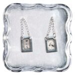 Fio Escapulário Inox mini FotoNossa Senhora de Fátima Preto e Branco