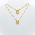 Fio Escapulário Banhado a Ouro 18K c/Nossa Senhora do Carmo e Sagrado Coração de Jesus - Image 2