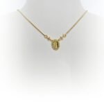 Fio Banhado a Ouro 18K Oval c/duas Cruzes c/Zircónias - Fátima - Image 2