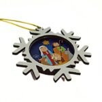 Adorno de Madeira Floco Neve, Coleção Lello&Lila-Presépio c/Fundo - Image 2