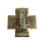 Cruz em Madeira c/Ilustração de Fátima, 15cm