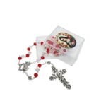 Terço de Cristal 8mm, Santa Rita c/caixa