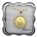 Fio Medalha Santa Teresinha Lapidada Folheada a Ouro