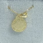 Fio c/Medalha Diamantada Redonda 13MM  Folheado Dourado Batismo - Image 3