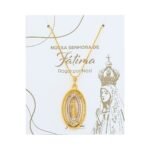 Fio Banhado a Ouro 18K, Medalha Oval -  Nossa Senhora de Fátima