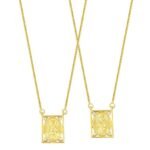 Fio Escapulário Folheado retangular Ouro c/ Zircónias - Sagrado Coração