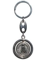 Porta-Chaves de metal rotativo com Aparição e Santo Cristo
