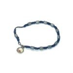 Pulseira de Madeira Facetada Retangular 4/7 corda com medalha