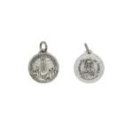 Medalha de Metal Redonda c/Aparição/Sagrado Coração de Jesus, 1.7cm