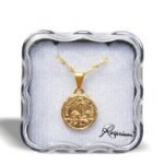 Medalha folheada ouro - redonda (pequeno)Aparição de Fátima