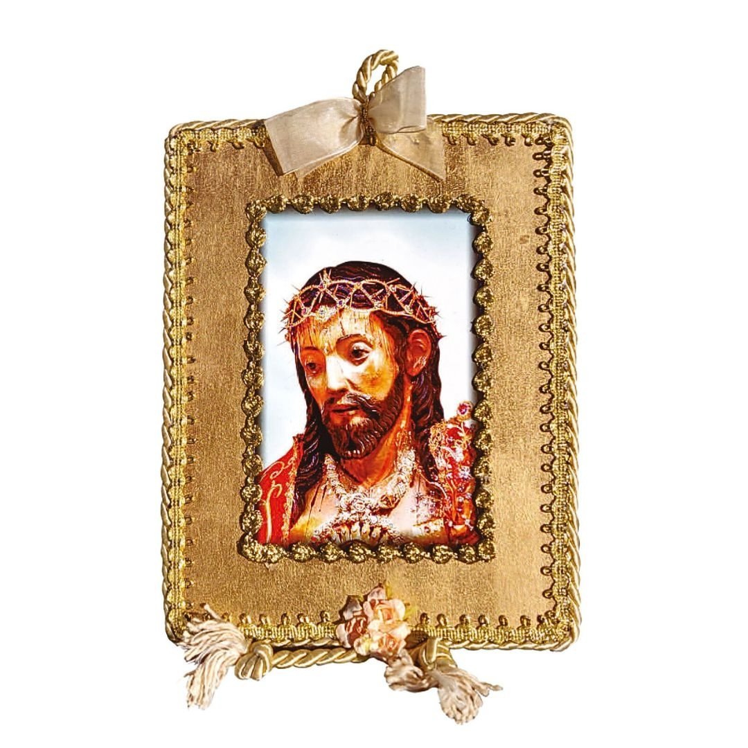 3278701490_A125_1.jpg Registo Dourado c/frizo c/Santo Cristo, 23cmx18cm - Image 1