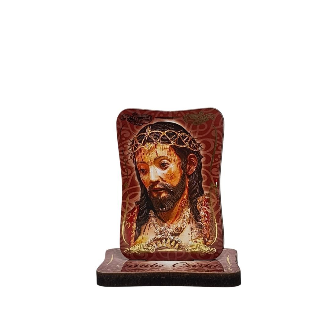3296608977_A22213______1_25.jpg Placa em Madeira Retangular c/Santo Cristo, 8cm - Image 1