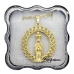 Fio Medalha Nª Srª de Fátima Folheada a Ouro