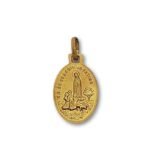 Medalha Lapidada Oval Dourada, Fátima/Aparição, 19x14mm - Image 2