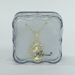 Fio c/ Medalha Diamantada Oval 18MM c/ Crucifixo Pequeno Folheado Dourado