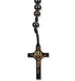 Terço Pedra Hematite Corda c/Pai Nosso São Bento, 6mm - Image 6