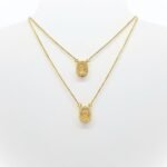 Fio Escapulário Banhado a Ouro 18K c/Zircónias e Imagens Recortadas - Nossa Senhora do Carmo e Sagrado Coração de Jesus - Image 2